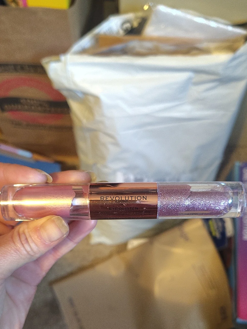 Revolution Dual-Ended Eyeshadow Tint in Rose Pink and Lilac Shimmer